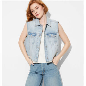 Women's Denim Oversized Trucker Vest - Wild Fable™ Indigo XS: NWT